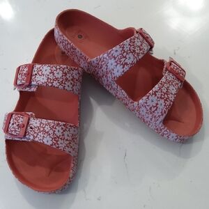 QL Bohemian Floral Pink Women's Sandalsslip On Comfort Size 9